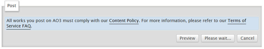 Screenshot of ao3s Post section.